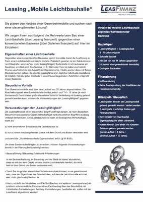 Leasing mobiler Leichtbauhallen